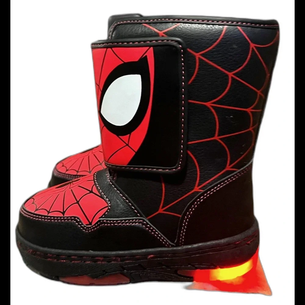 Marvel Spider-Man Boots Toddler Size 6 Light Up Snow Winter Red Black Boys